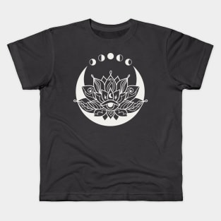 Lotus flower moon cycle Kids T-Shirt